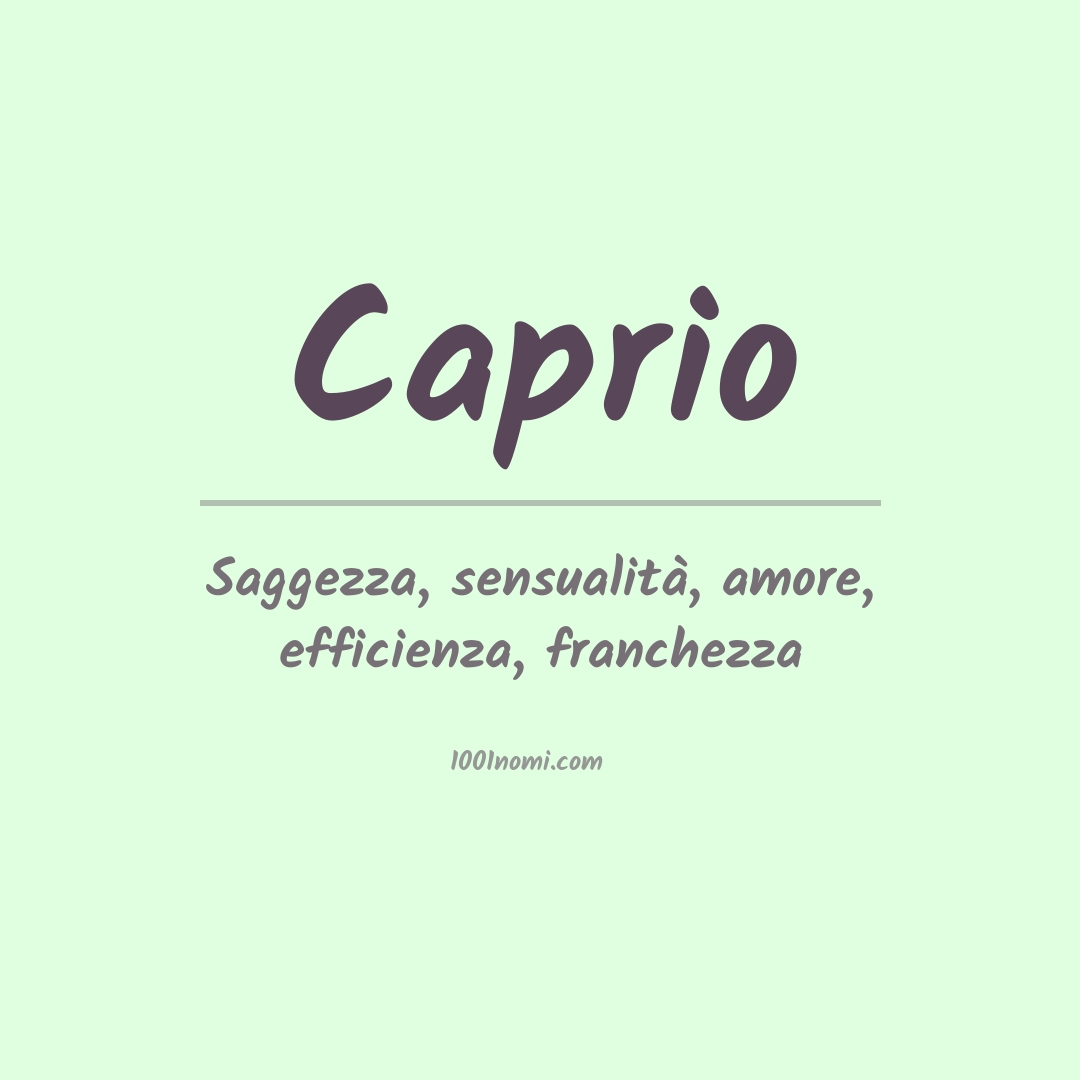 Significato del nome Caprio