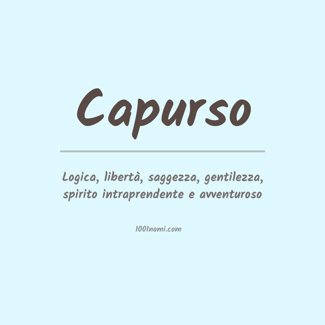 Significato del nome Capurso