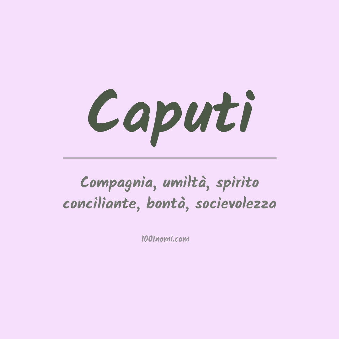 Significato del nome Caputi