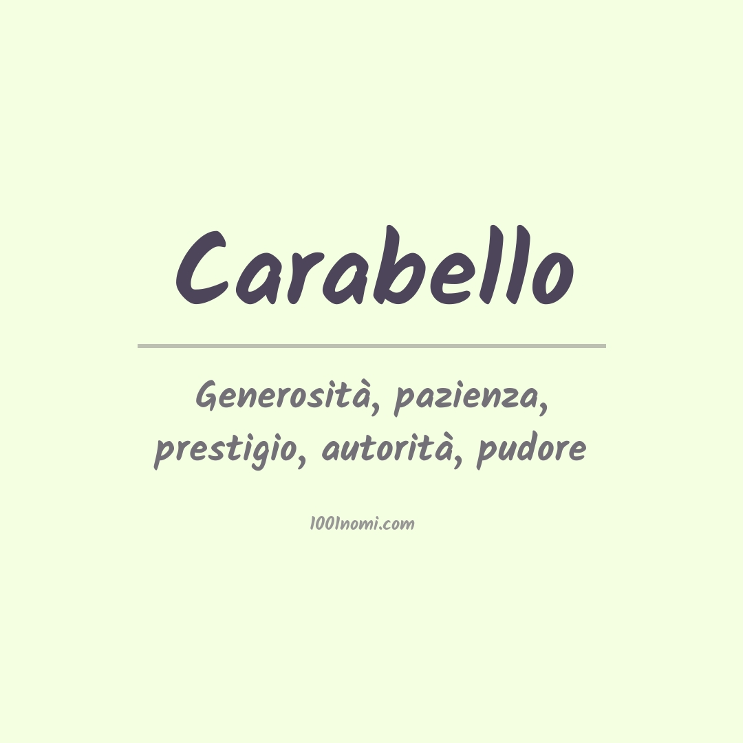 Significato del nome Carabello