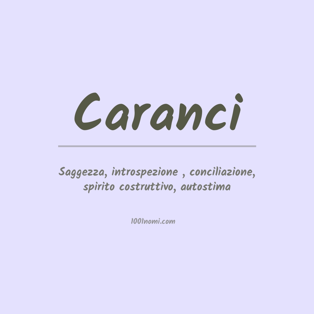 Significato del nome Caranci