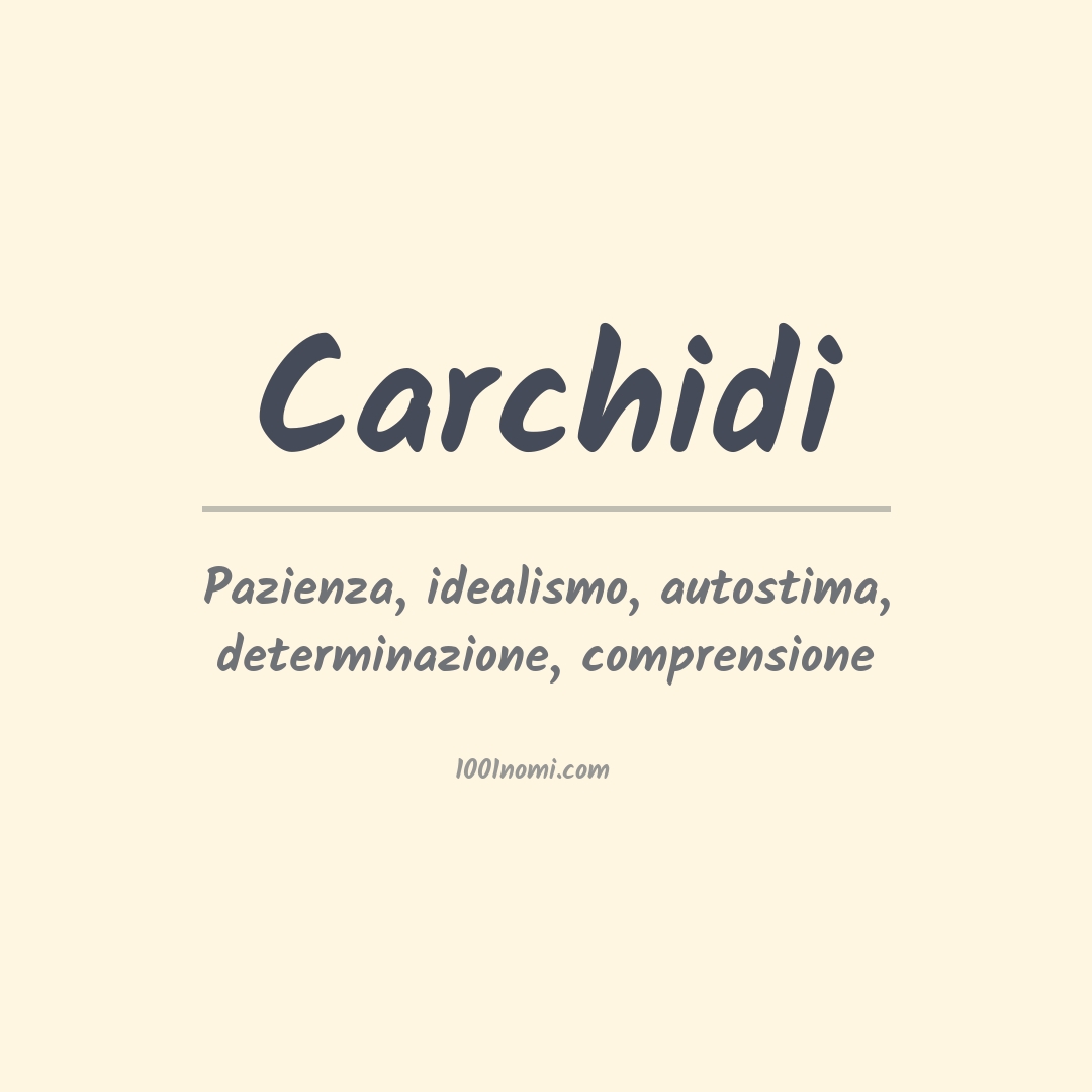 Significato del nome Carchidi