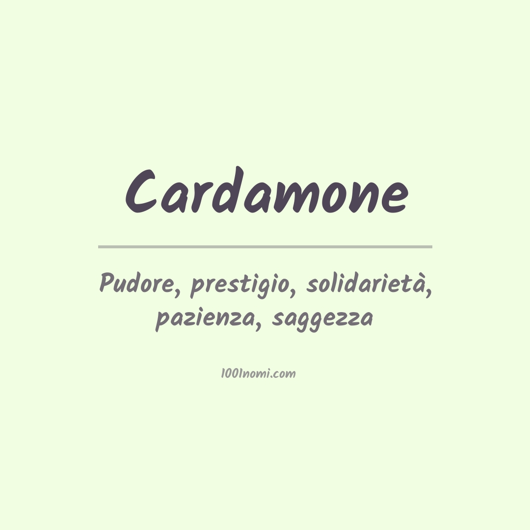 Significato del nome Cardamone