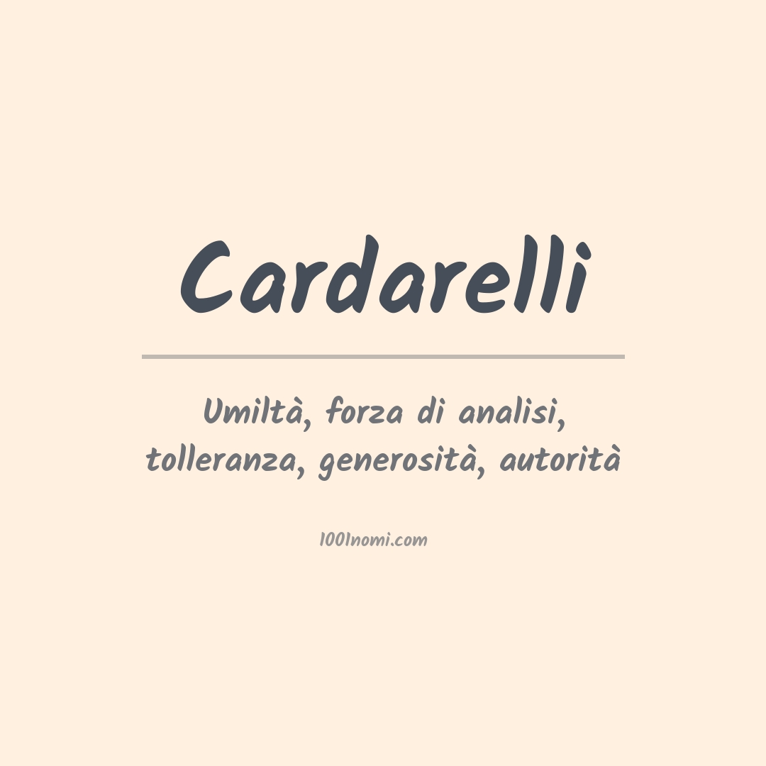 Significato del nome Cardarelli