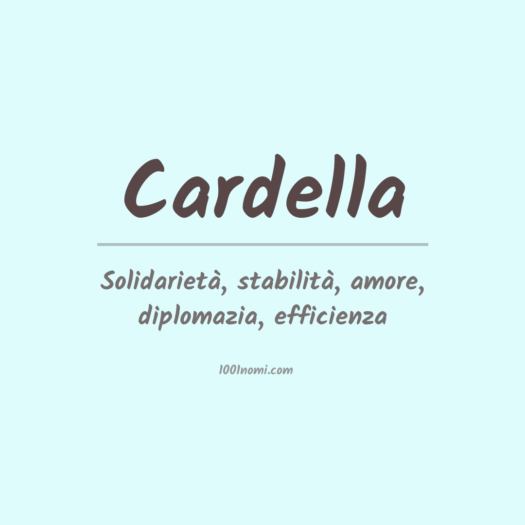 Significato del nome Cardella