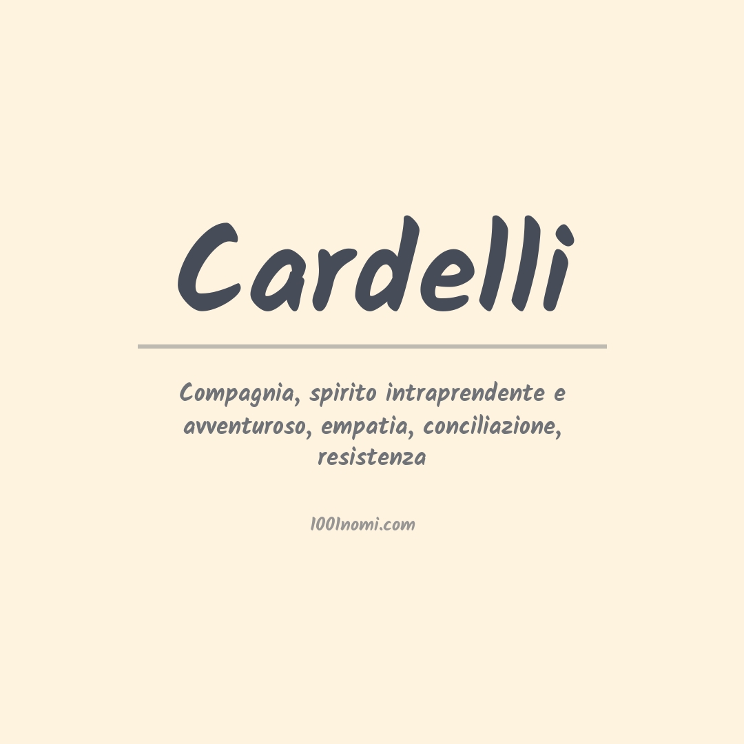 Significato del nome Cardelli