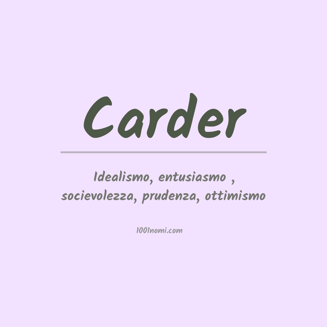 Significato del nome Carder