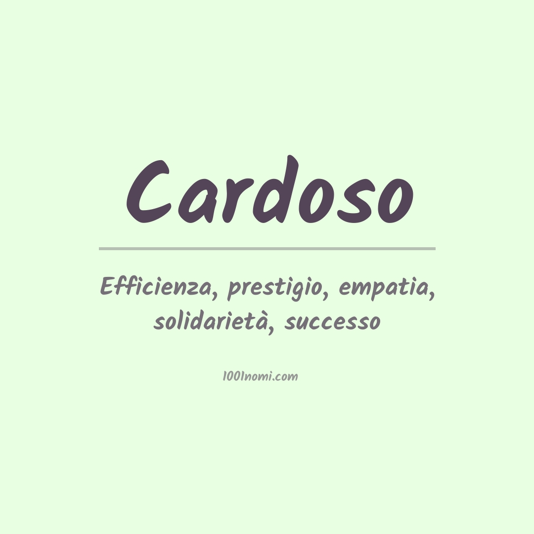 Significato del nome Cardoso