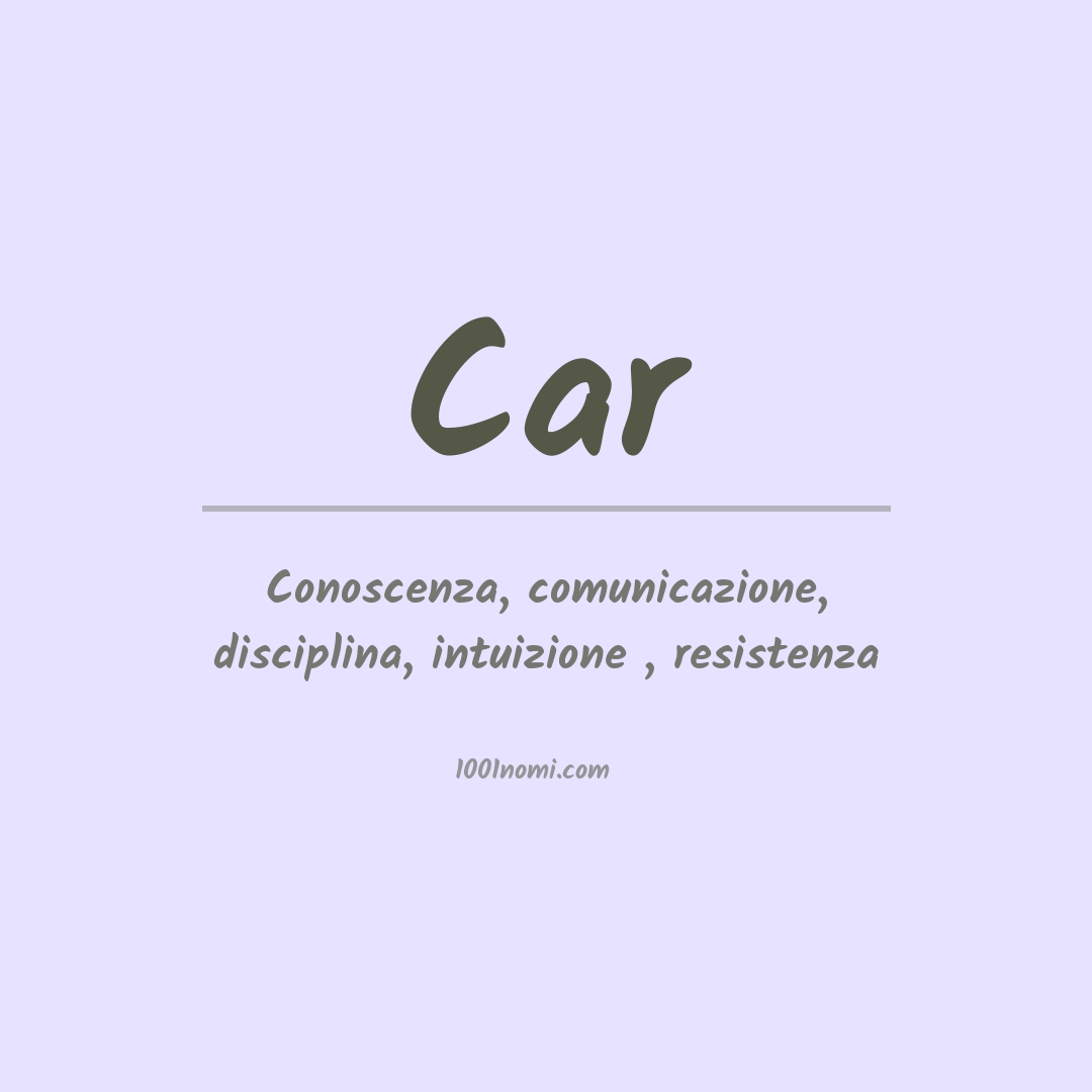 Significato del nome Car