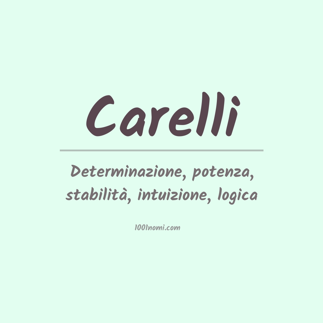 Significato del nome Carelli