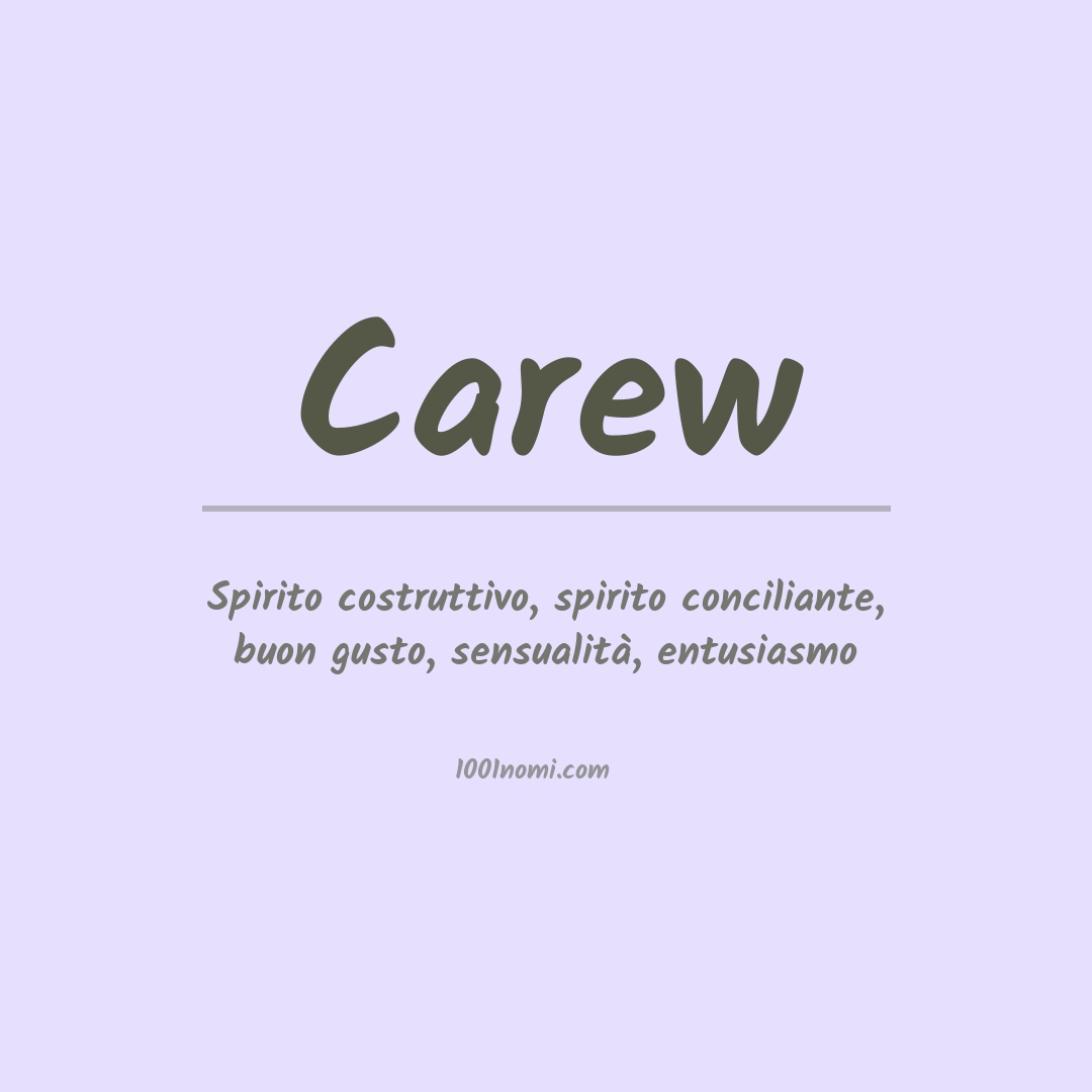 Significato del nome Carew