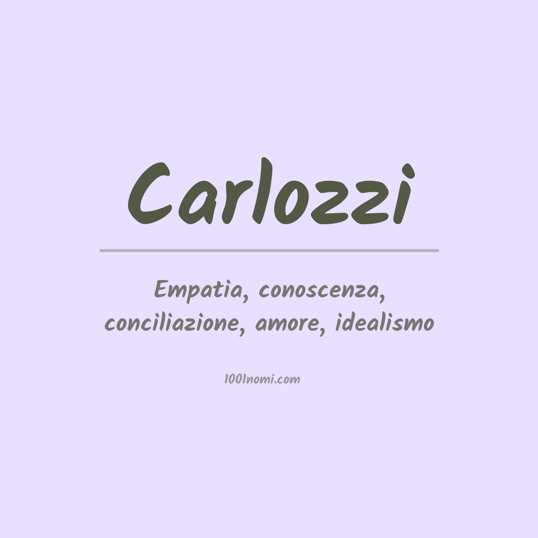 Significato del nome Carlozzi