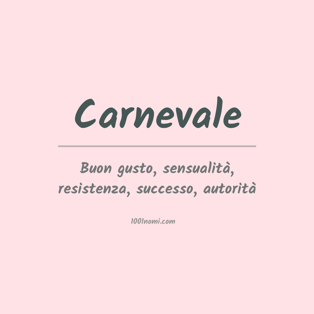 Significato del nome Carnevale