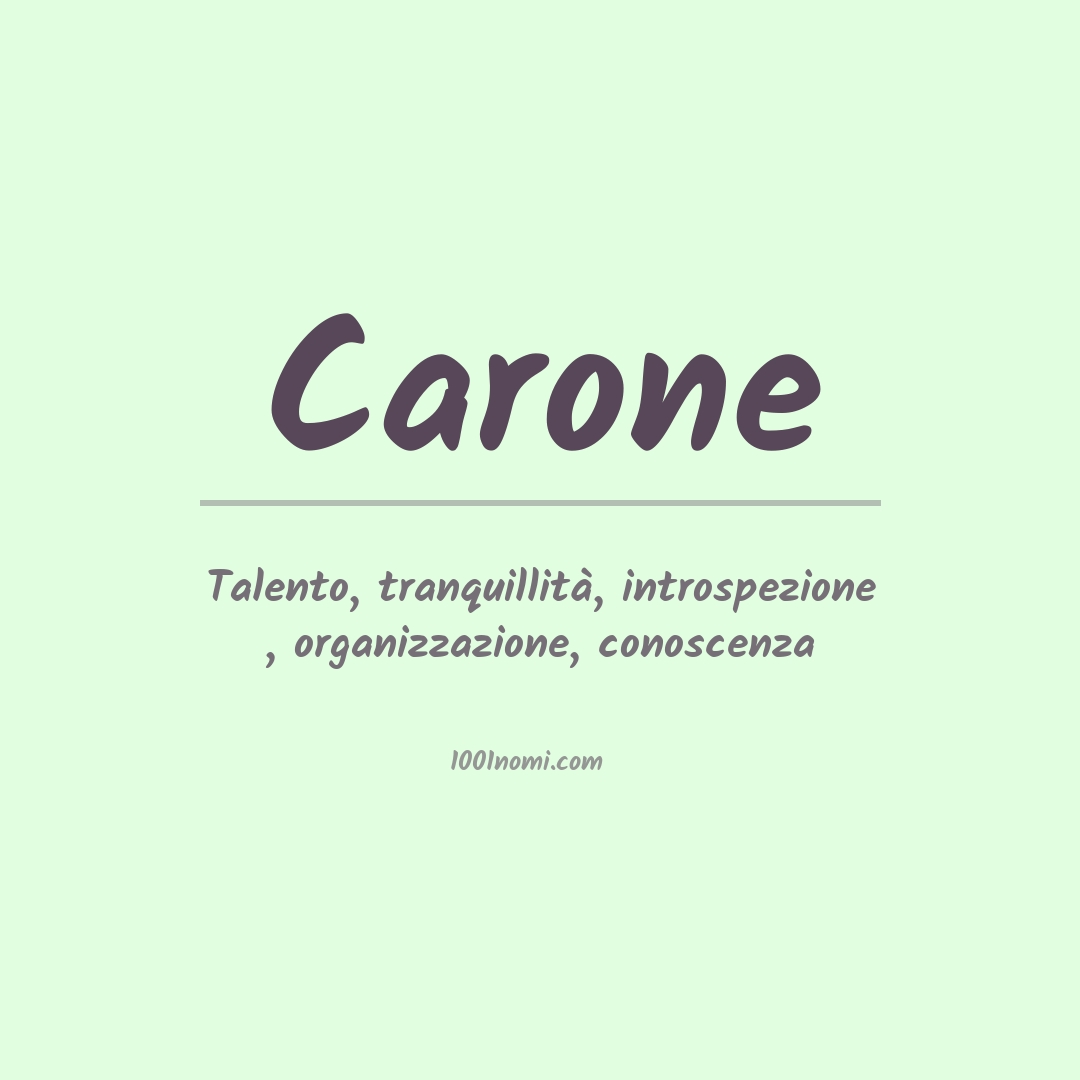 Significato del nome Carone