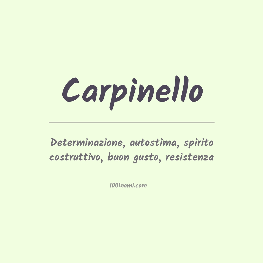 Significato del nome Carpinello