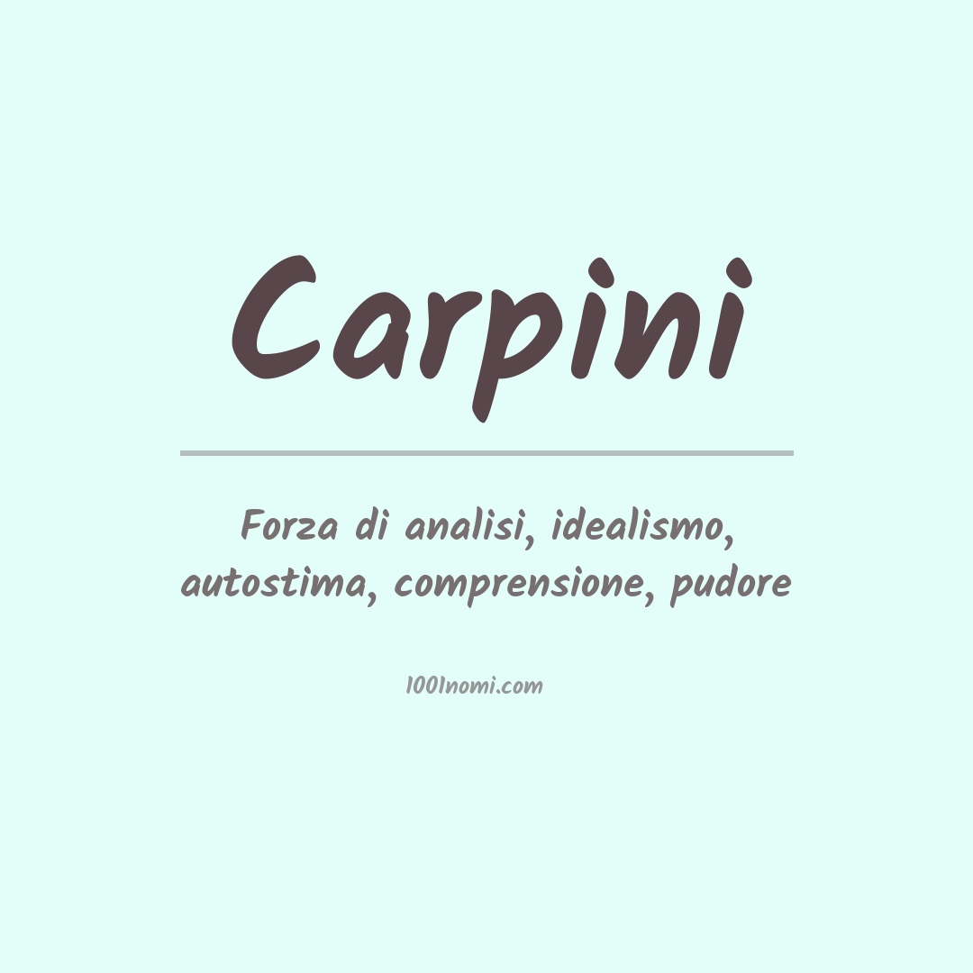 Significato del nome Carpini Significato del nome Carpini