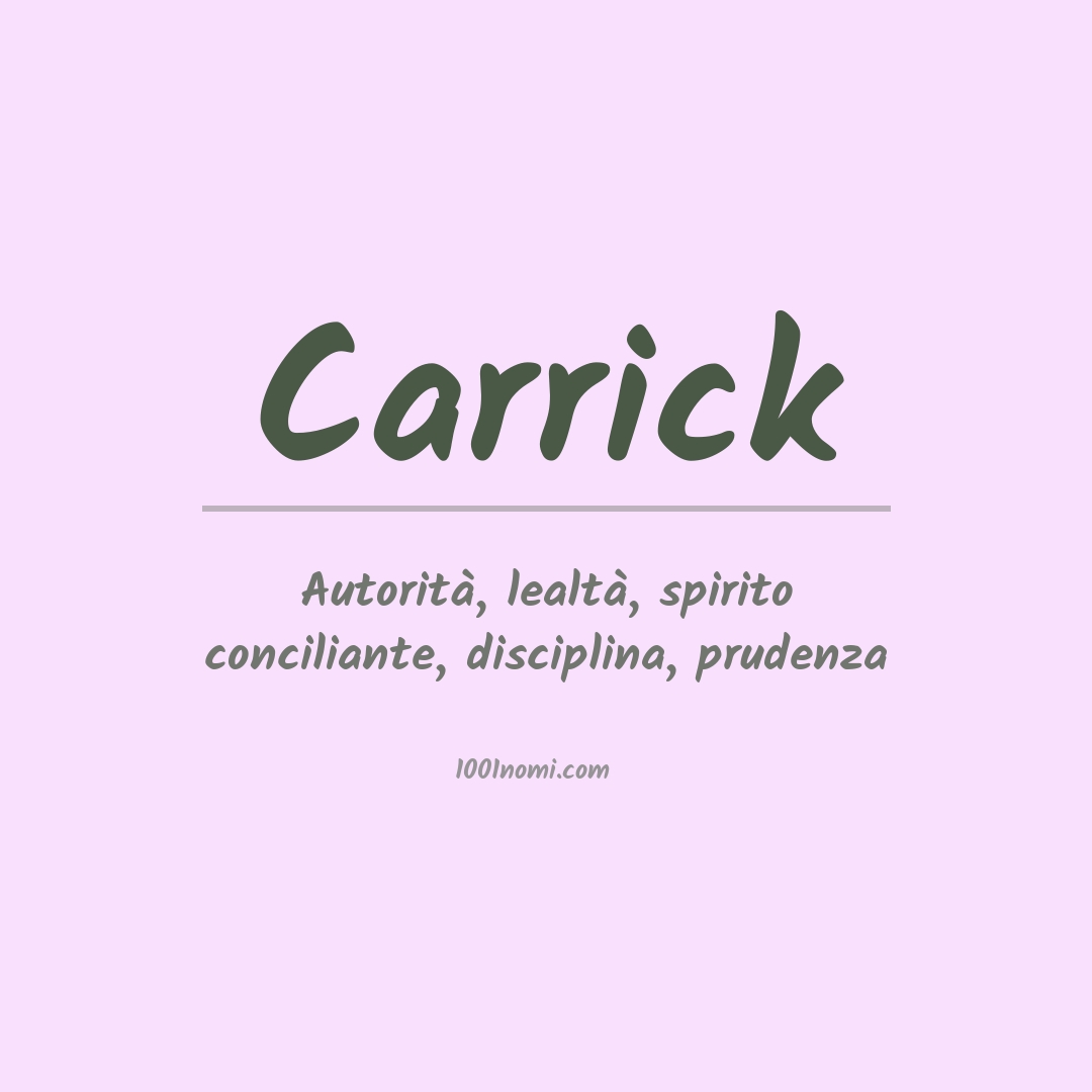 Significato del nome Carrick