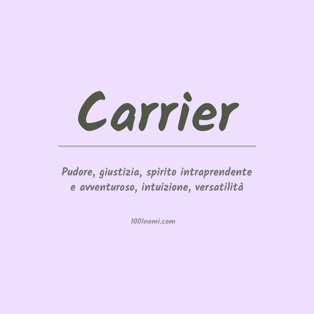 Significato del nome Carrier