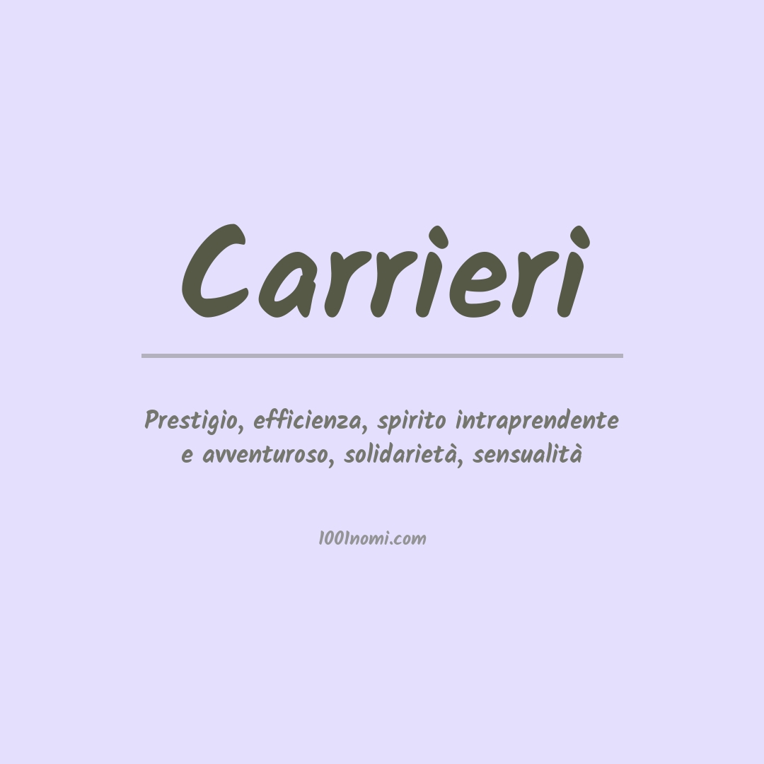 Significato del nome Carrieri