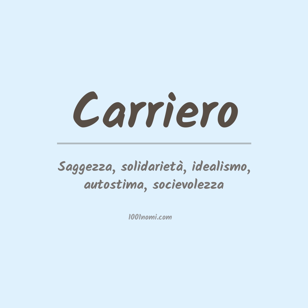 Significato del nome Carriero