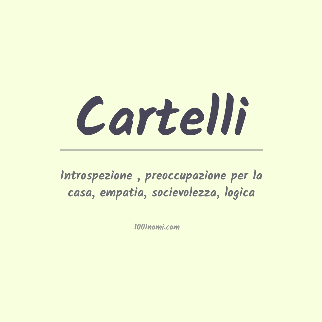 Significato del nome Cartelli