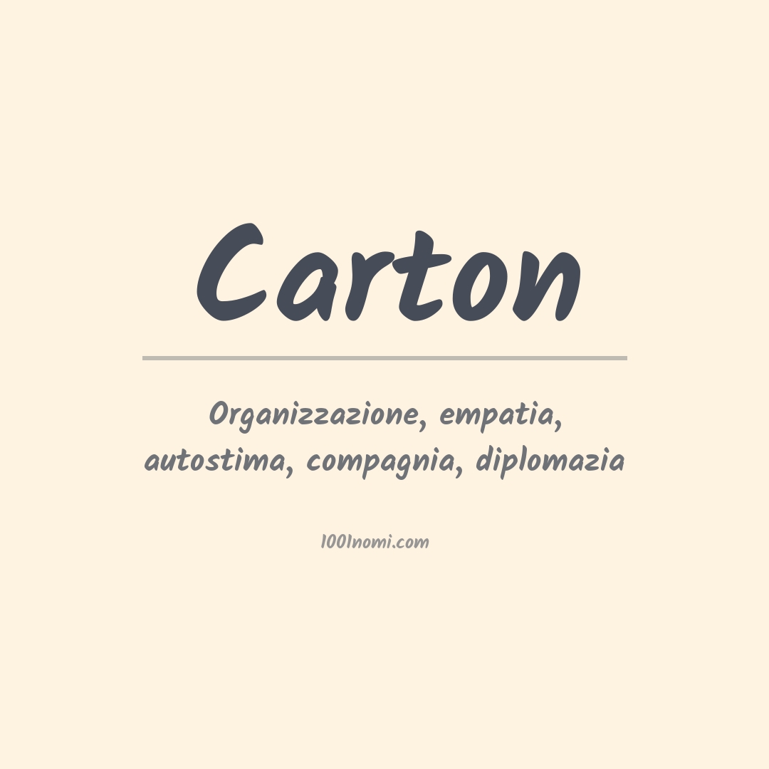 Significato del nome Carton