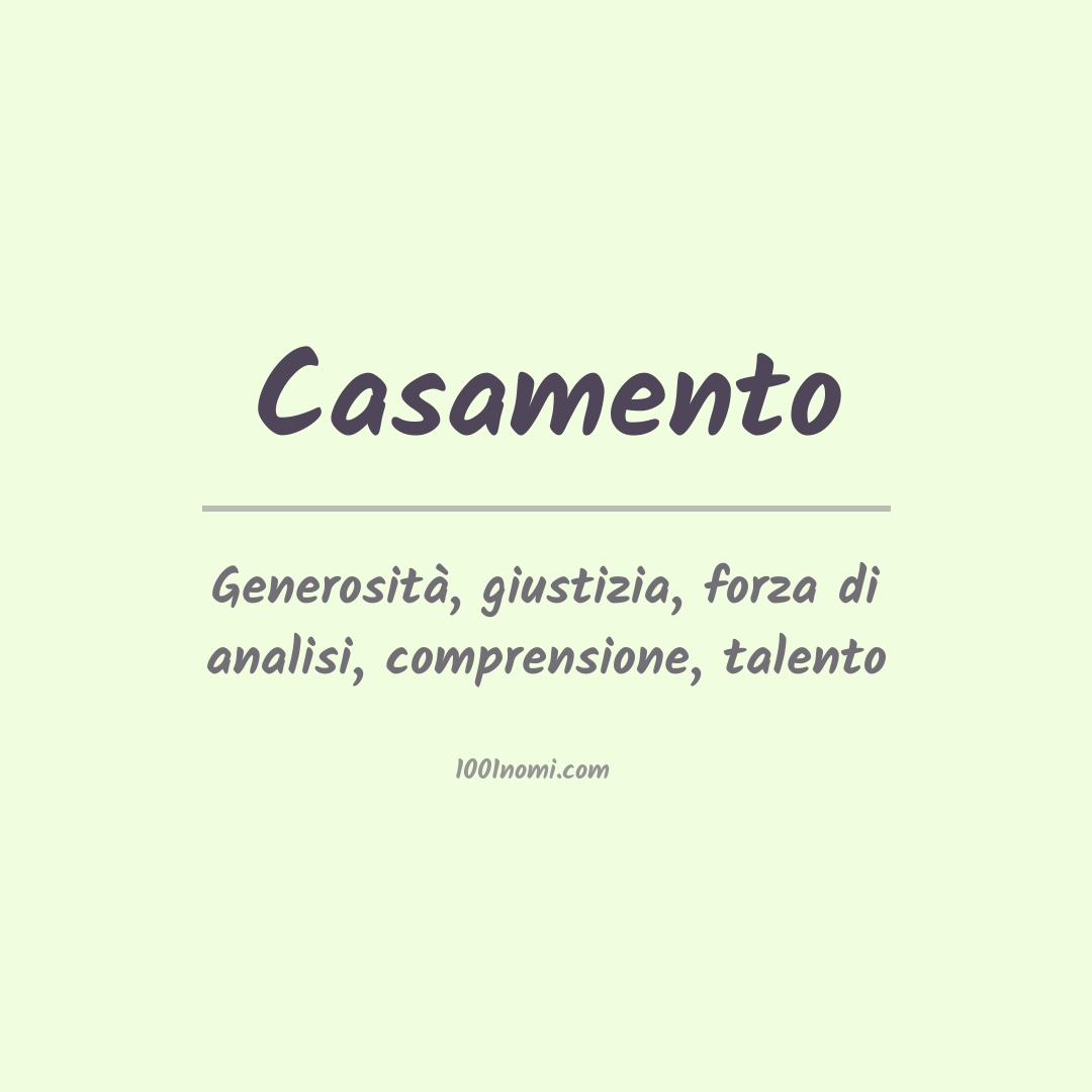 Significato del nome Casamento