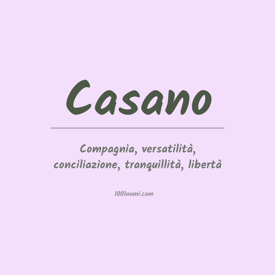 Significato del nome Casano