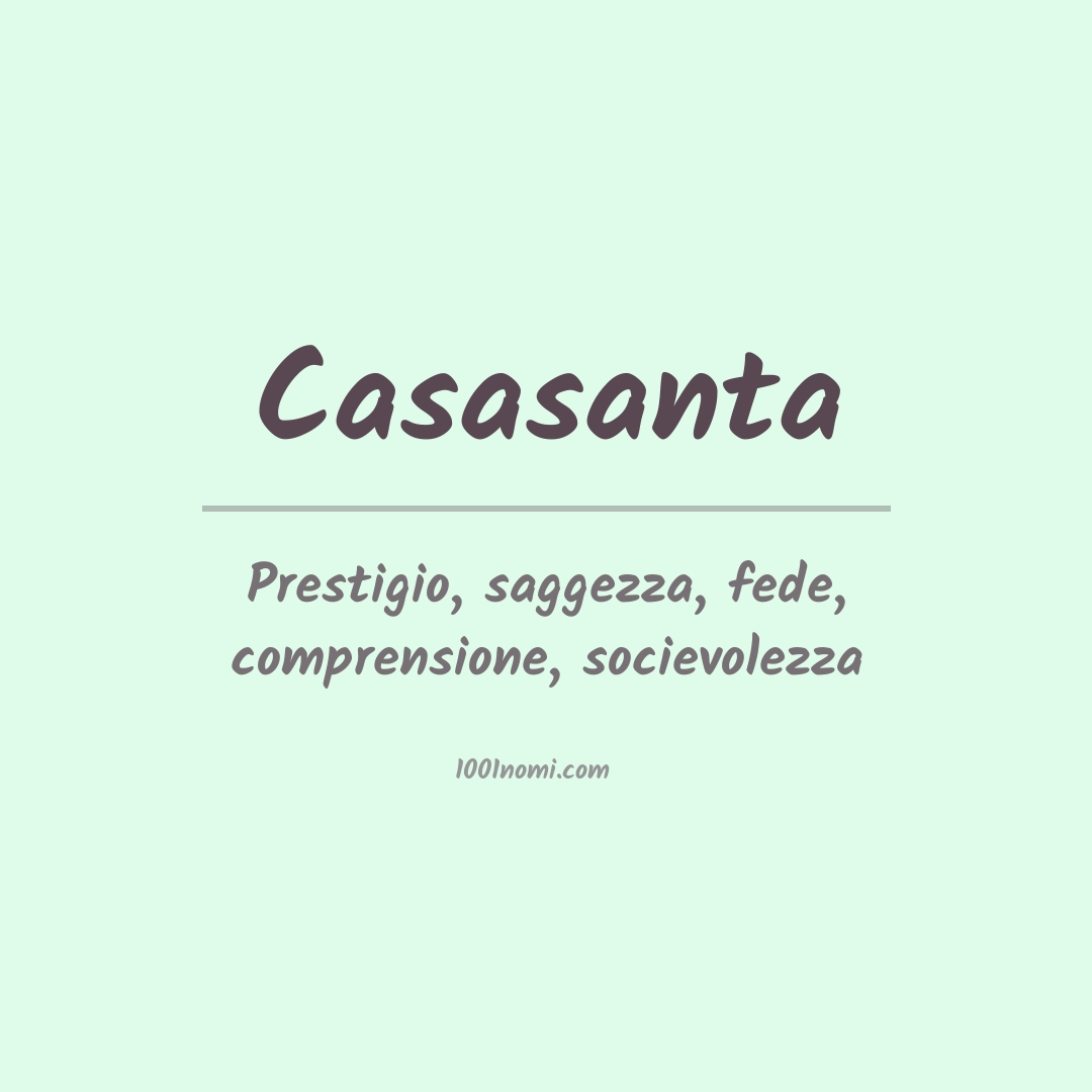 Significato del nome Casasanta