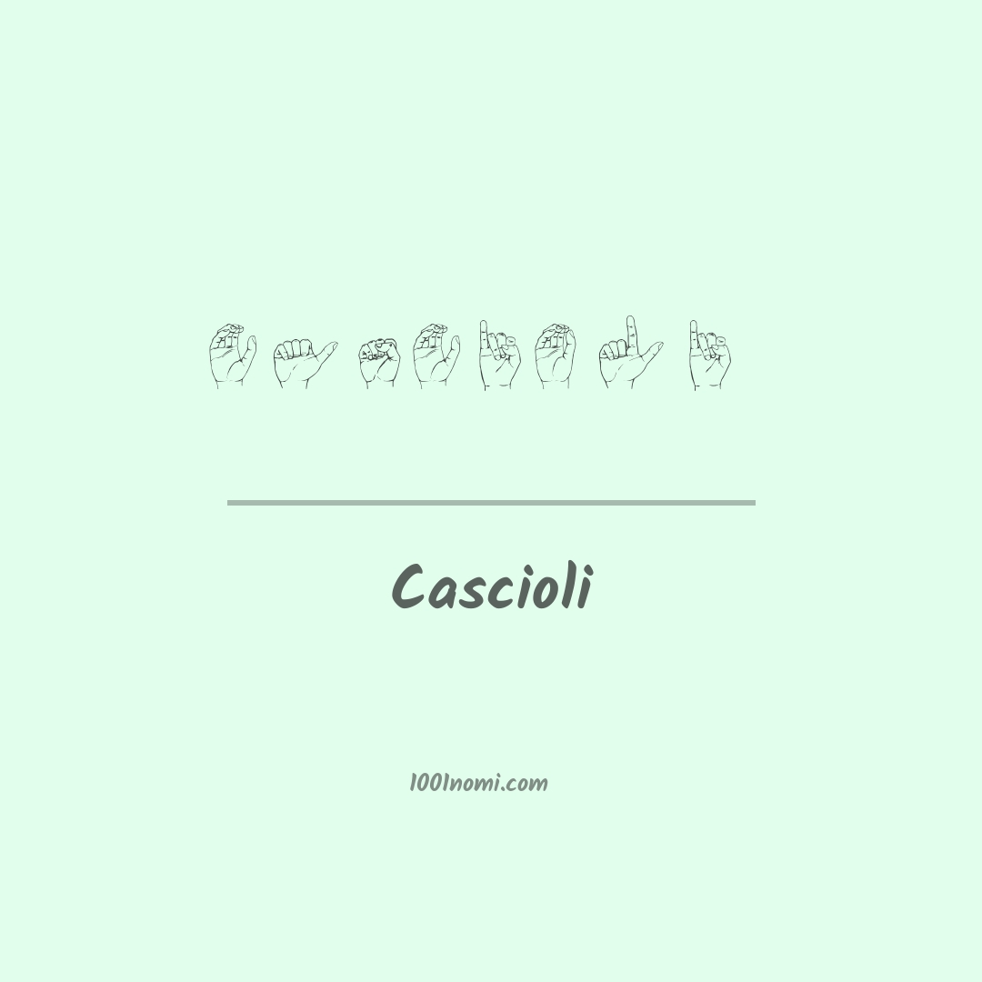 Cascioli nella lingua dei segni