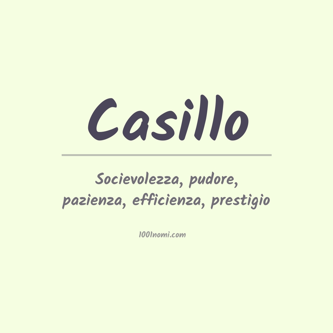 Significato del nome Casillo