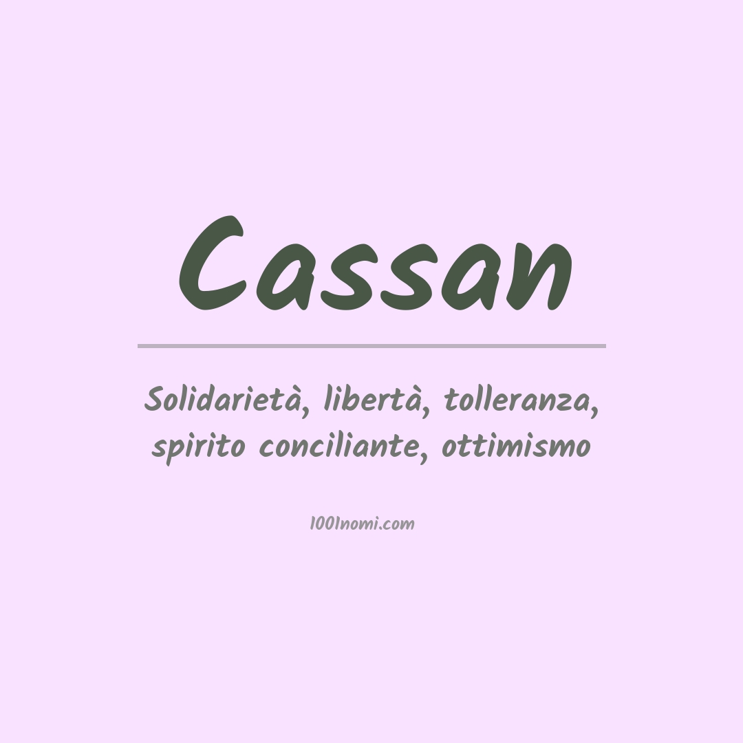 Significato del nome Cassan