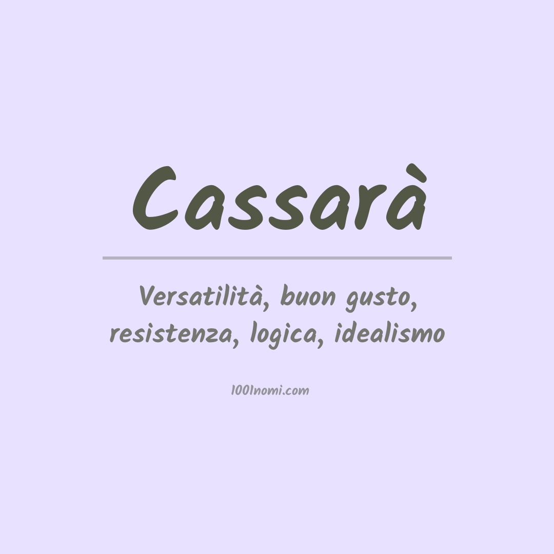 Significato del nome Cassarà