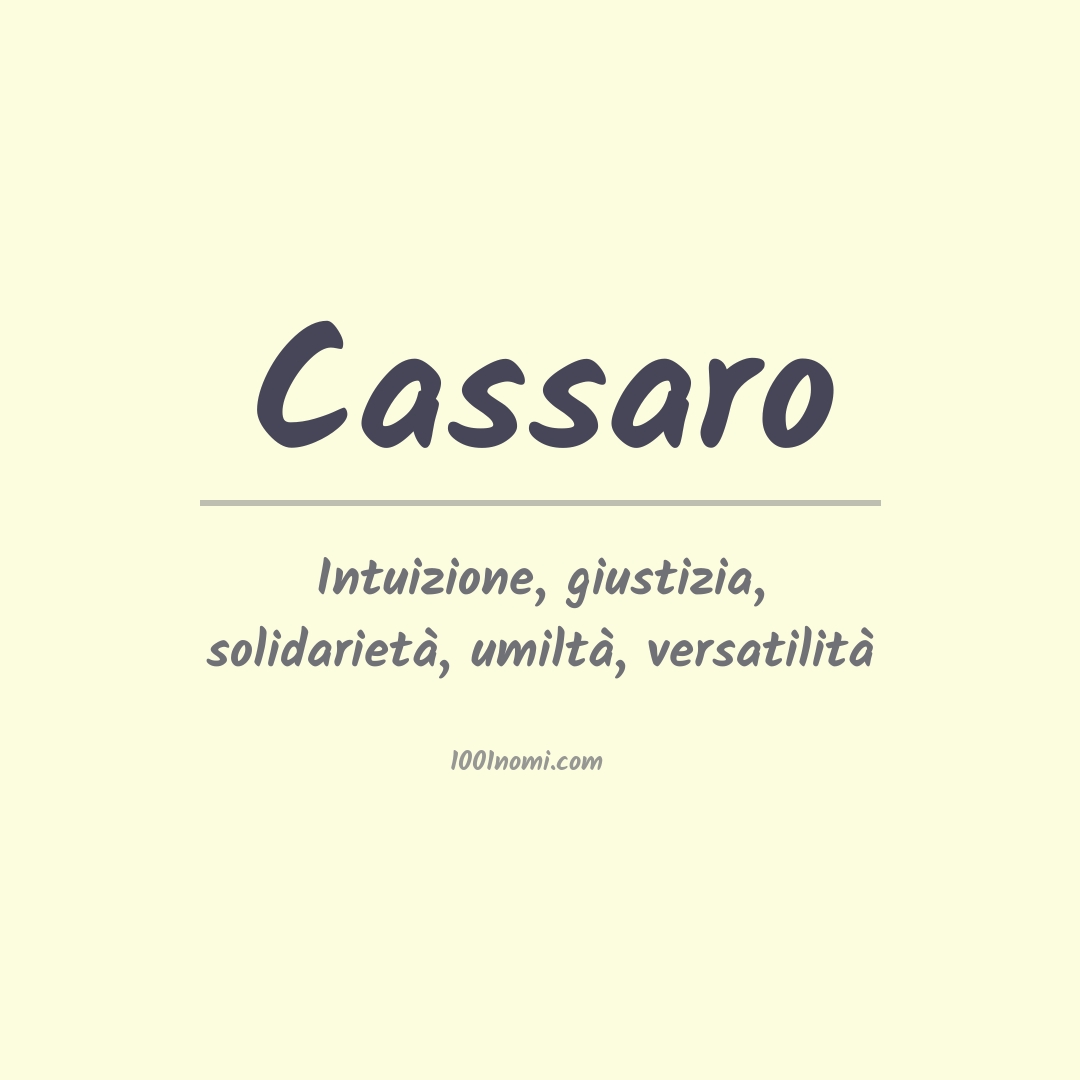 Significato del nome Cassaro