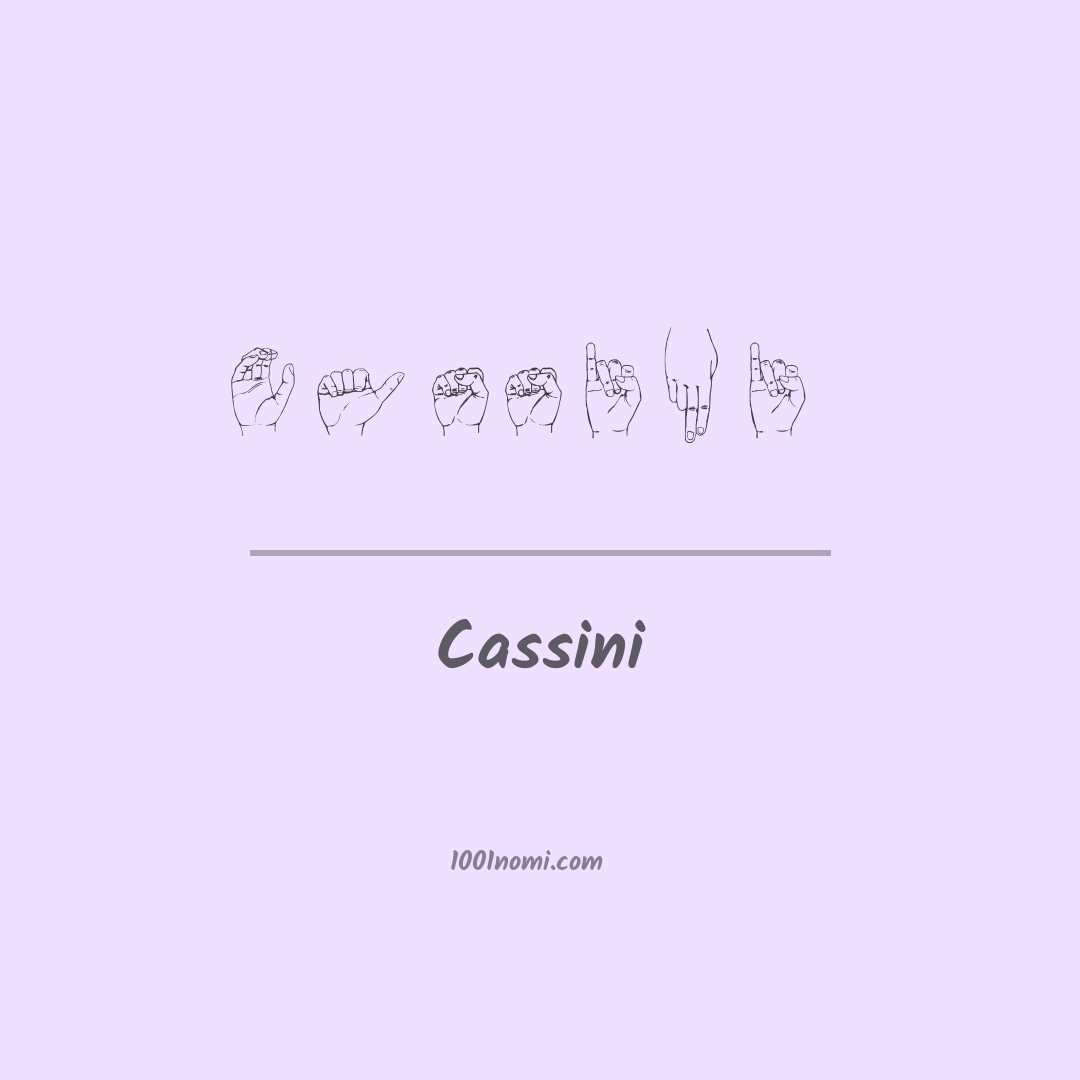 Cassini nella lingua dei segni Cassini nella lingua dei segni