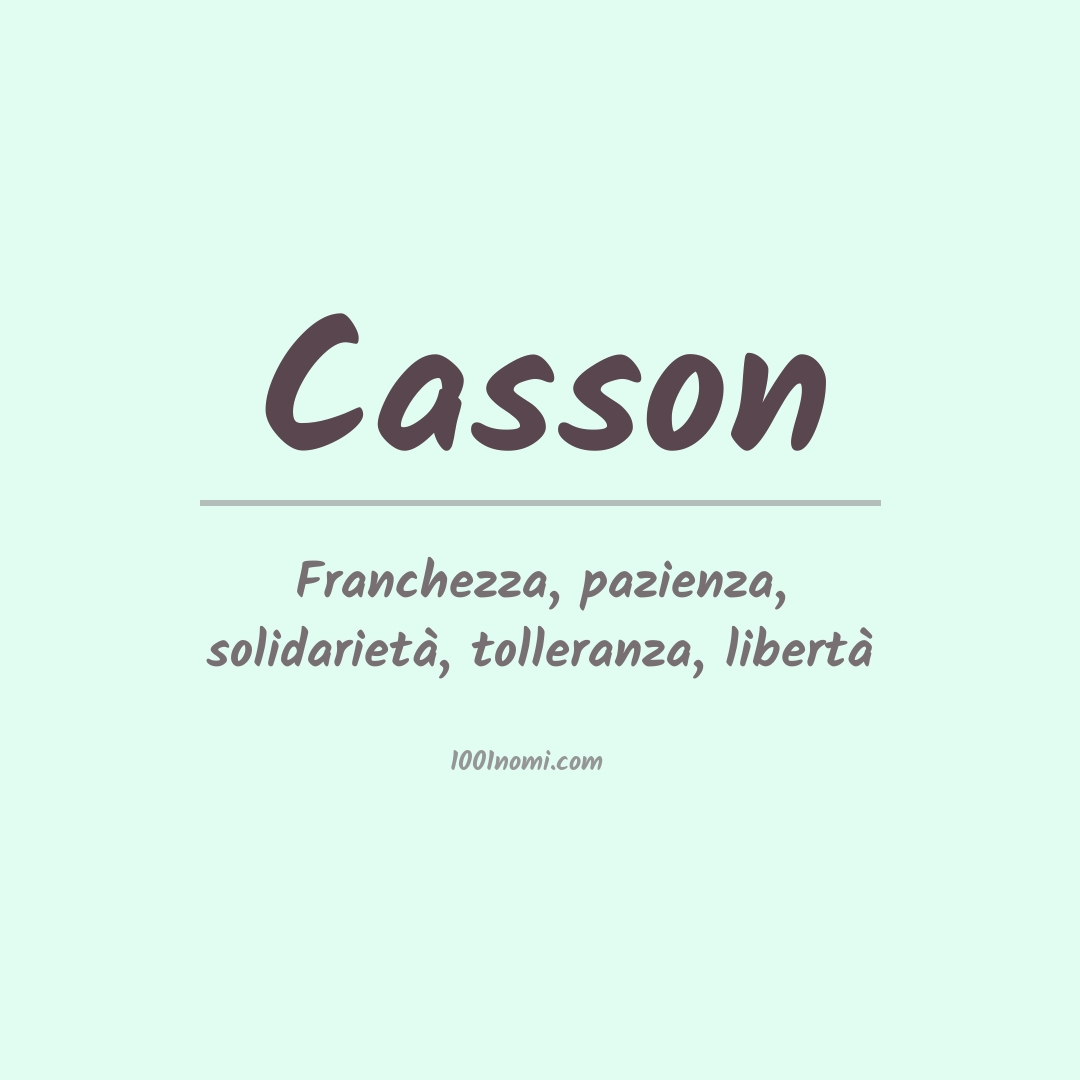 Significato del nome Casson