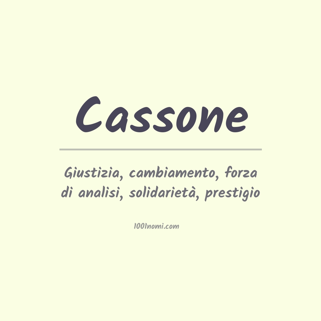 Significato del nome Cassone