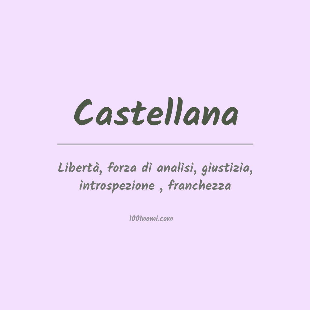 Significato del nome Castellana Significato del nome Castellana