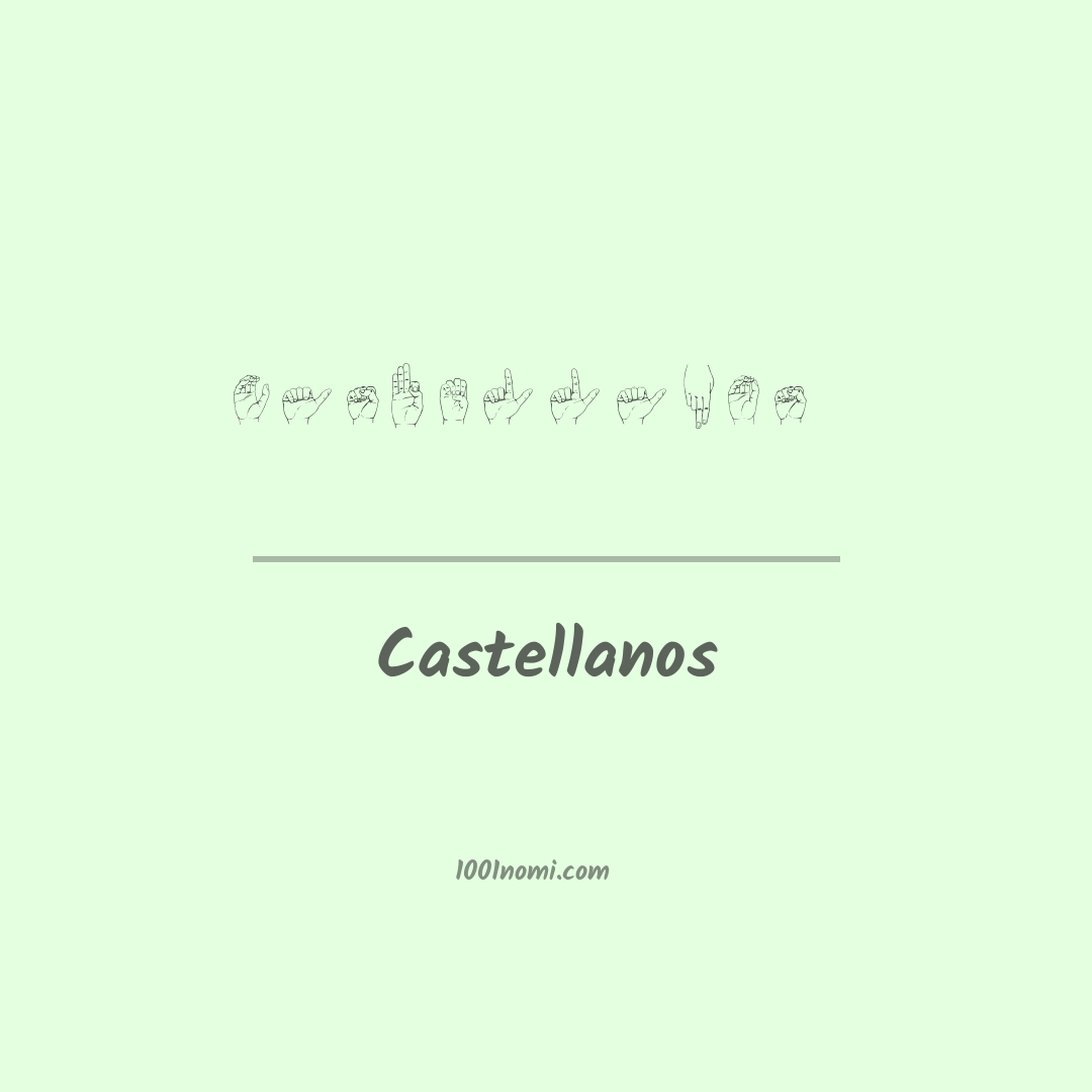 Castellanos nella lingua dei segni Castellanos nella lingua dei segni