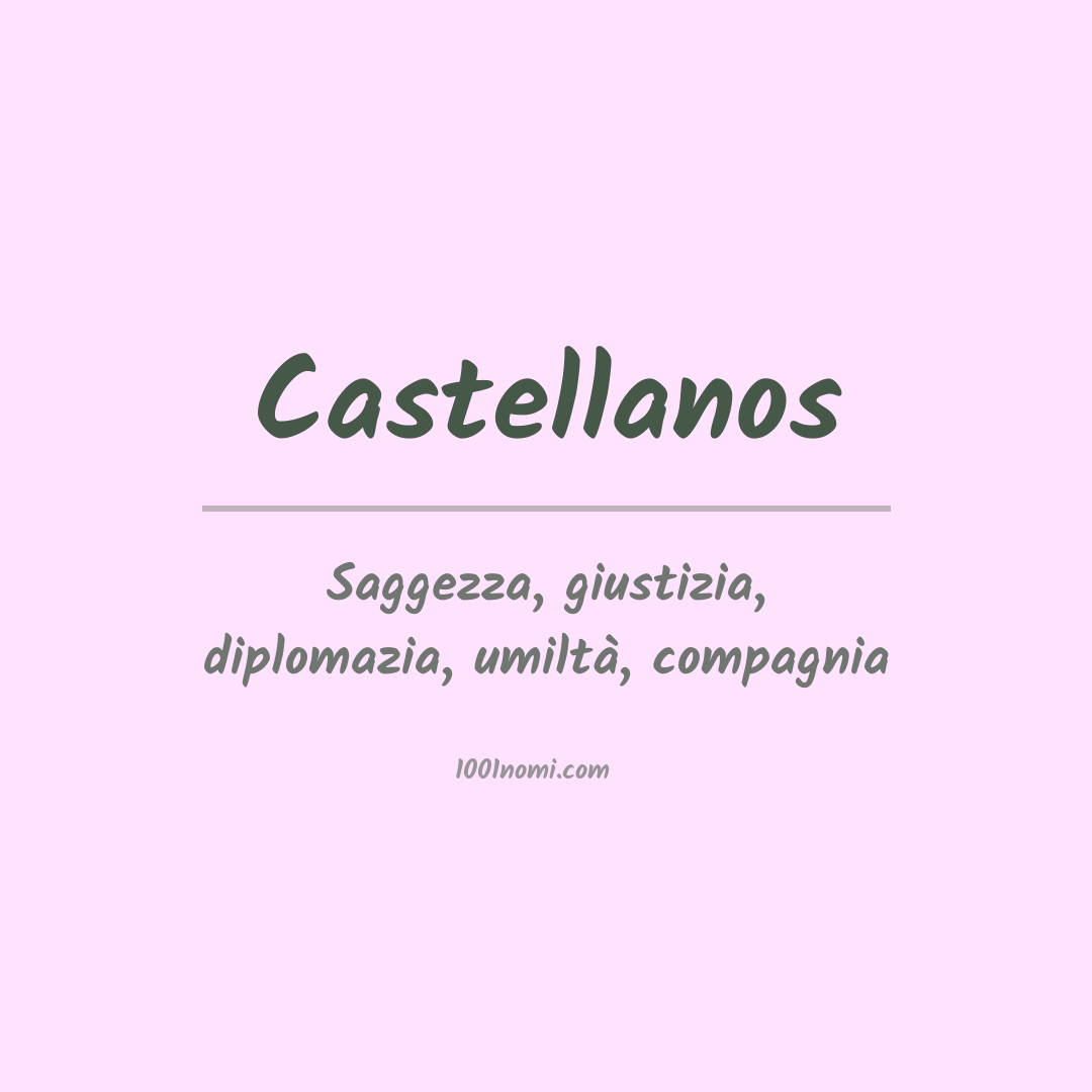 Significato del nome Castellanos Significato del nome Castellanos