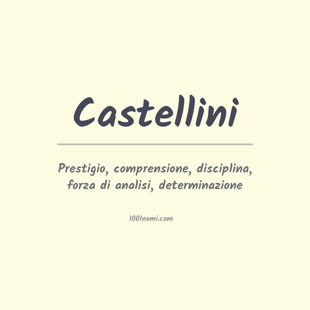 Significato del nome Castellini