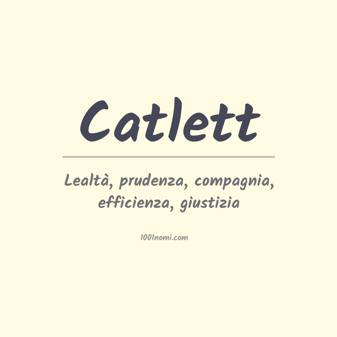 Significato del nome Catlett