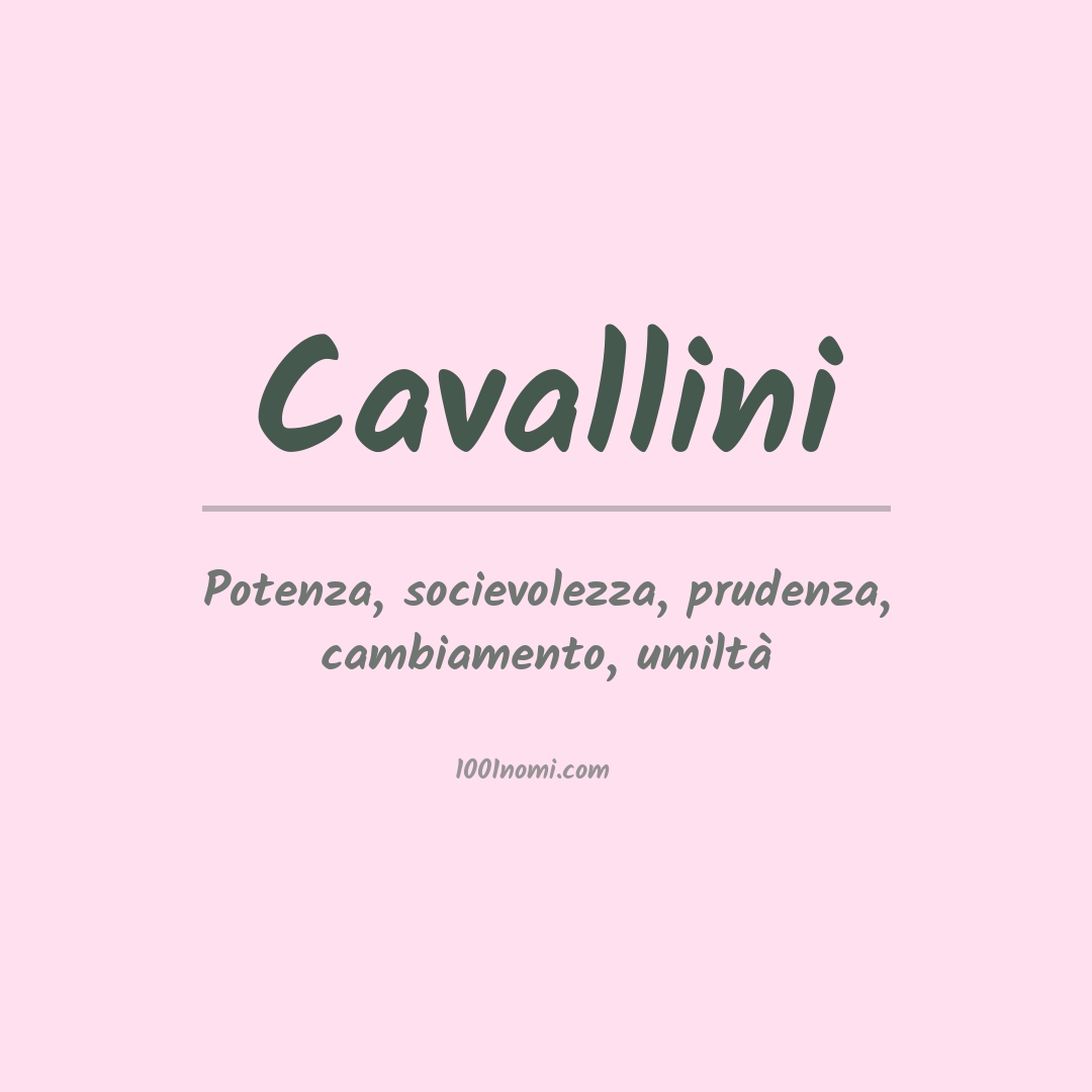 Significato del nome Cavallini