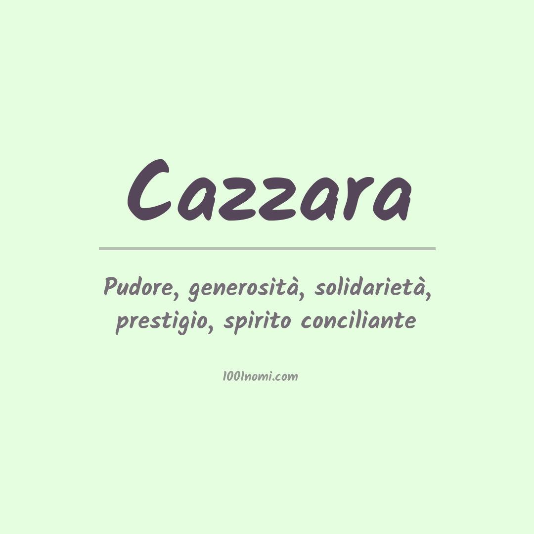 Significato del nome Cazzara Significato del nome Cazzara