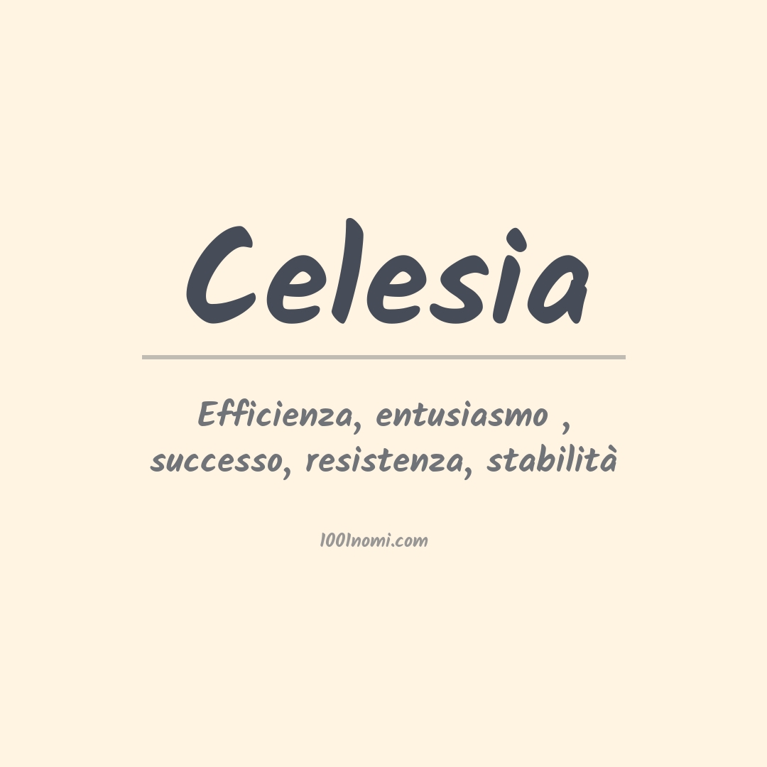 Significato del nome Celesia Significato del nome Celesia