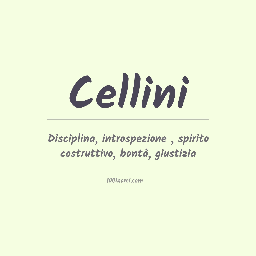 Significato del nome Cellini