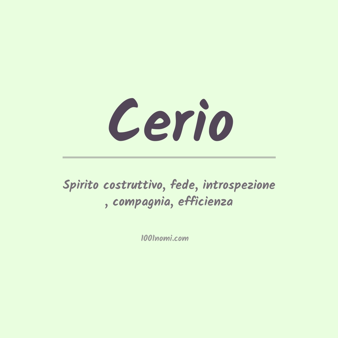 Significato del nome Cerio