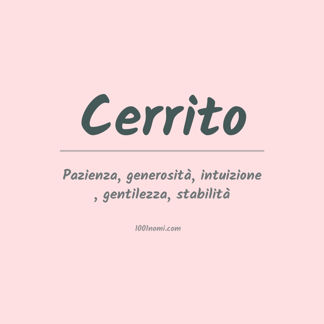 Significato del nome Cerrito