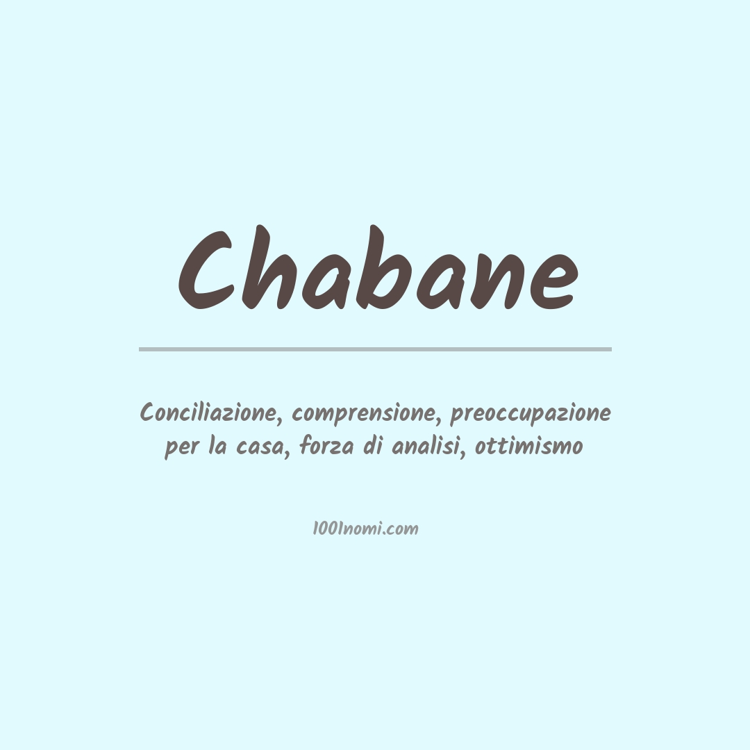 Significato del nome Chabane