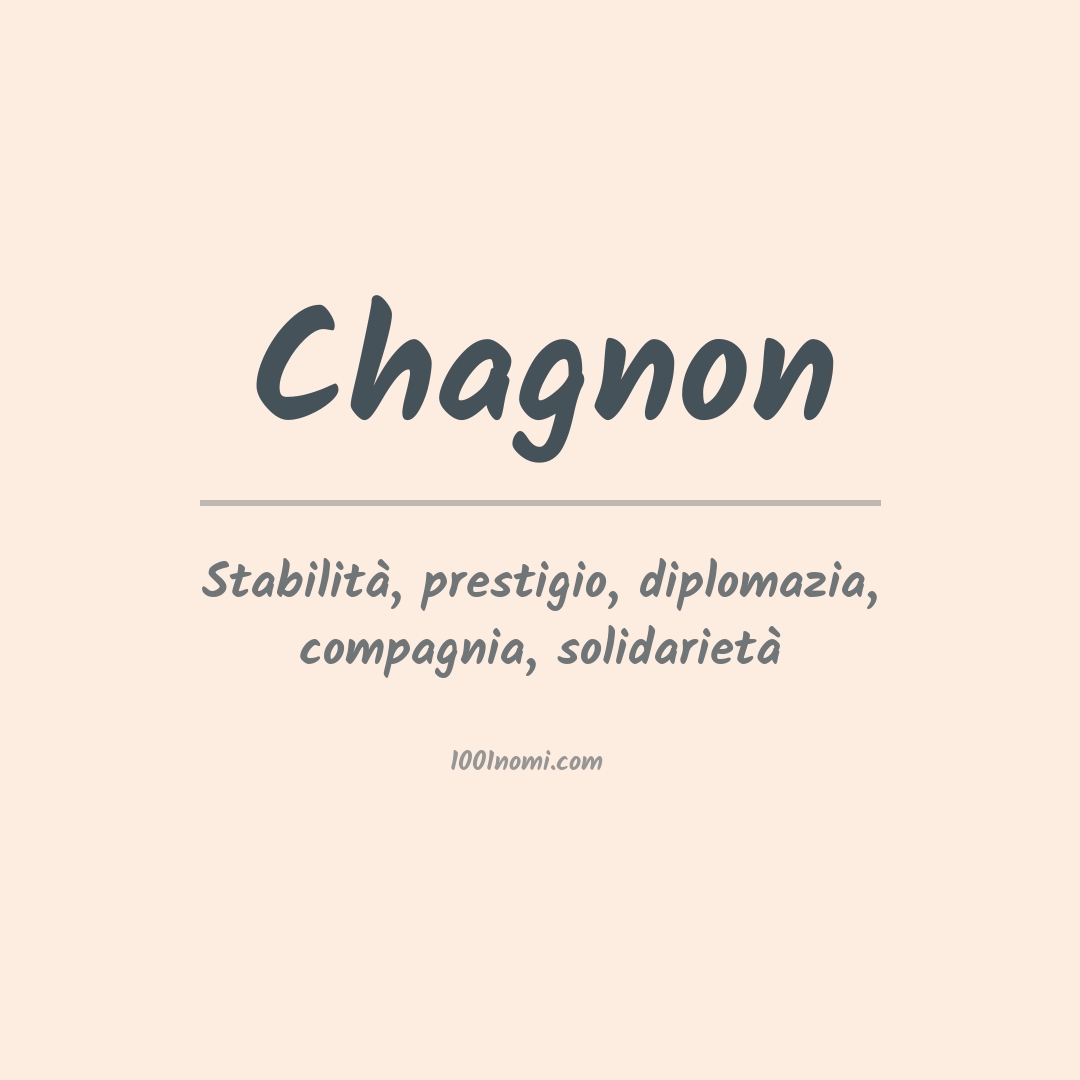 Significato del nome Chagnon